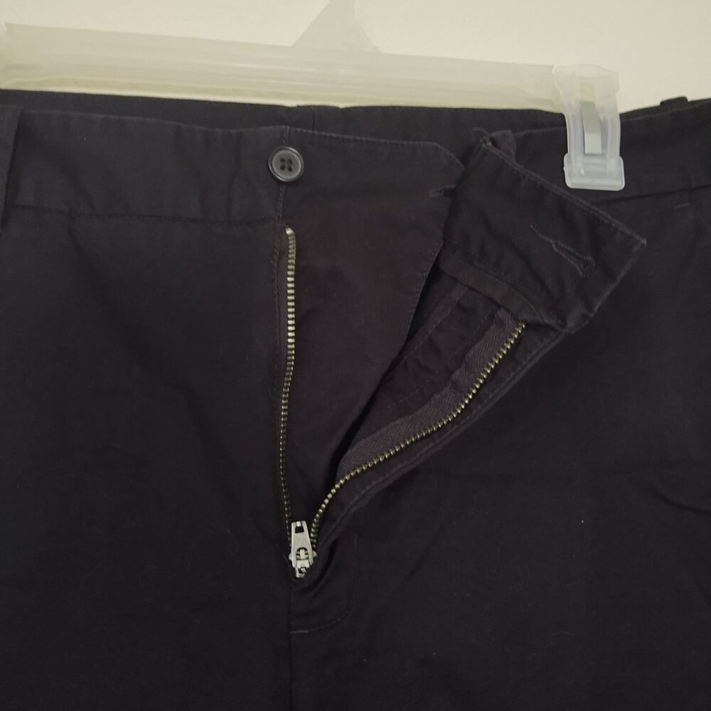 GAP WOMEN'S SIZE 14 BLACK WIDE LEG CROPPED TROUSER PANT DOUBLE BUTTON KHAKI PANT - Picture 4 of 6